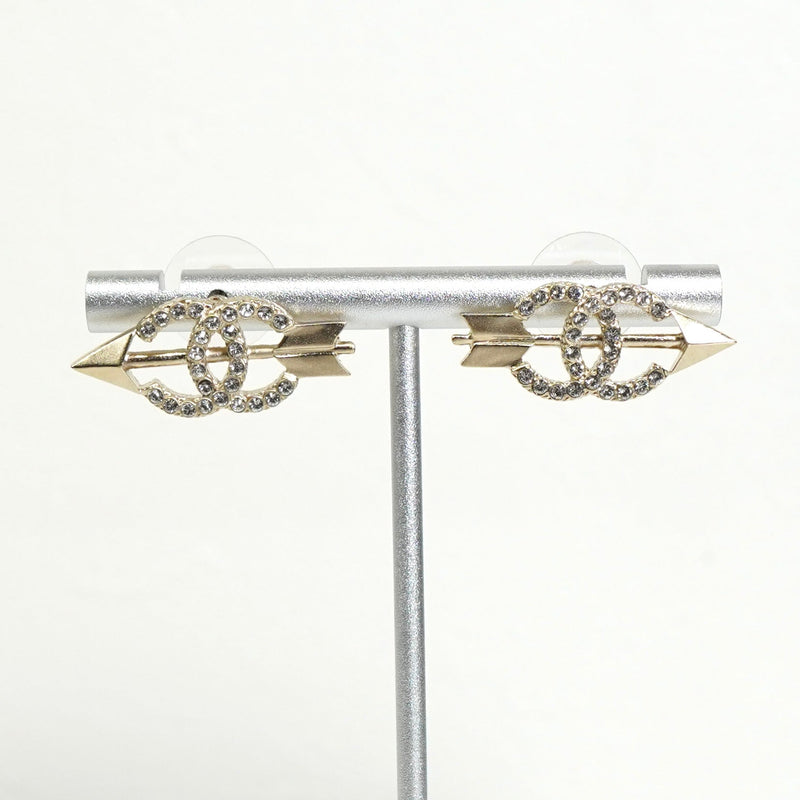 シャネル ココマーク ラインストーン ピアス GP ゴールド - NEWSED