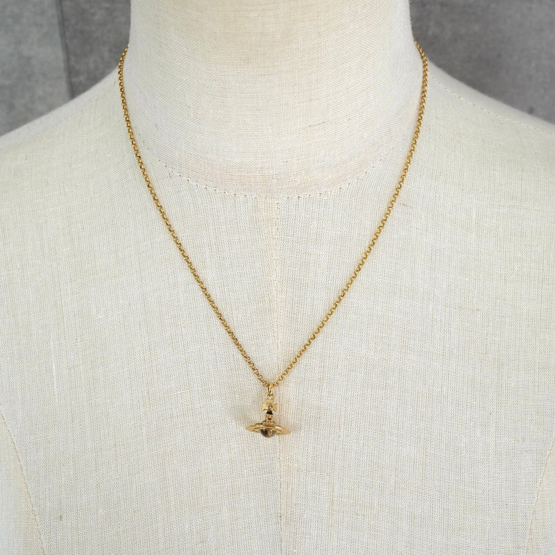 ヴィヴィアン ウエストウッド ミニオーブ ラインストーン GP ゴールド ネックレス 箱付き - NEWSED