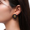 Chanel Coco Mark 圆形耳环 GP 海军蓝