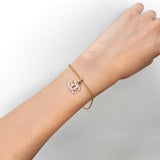 シャネル ココマーク チェーン ラインストーン ブレスレット GP ゴールド / ピンク - NEWSED