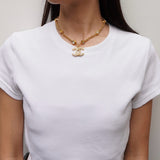 シャネル ココマーク ラインストーン チェーン ネックレス GP ゴールド - NEWSED