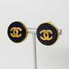 Chanel Coco Mark 圆形耳环 GP 海军蓝