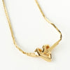 Christian Dior Heart Rhinestone Necklace GP Gold