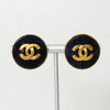 Chanel Coco Mark 圆形耳环 GP 海军蓝