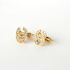 Chanel Coco Mark Rhinestone Earrings in GP Gold