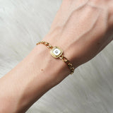 クリスチャン ディオール ヴィンテージ ロゴ スクエア チェーン ブレスレット GP - NEWSED