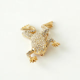 クリスチャン ディオール ヴィンテージ カエル モチーフ ラインストーン GP ゴールド ブローチ - NEWSED