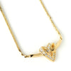 Christian Dior Heart Rhinestone Necklace GP Gold