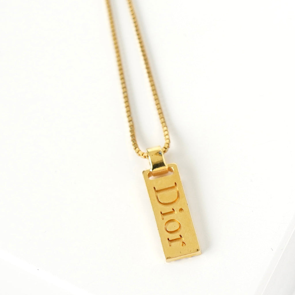 Christian Dior 标志牌 GP 金项链