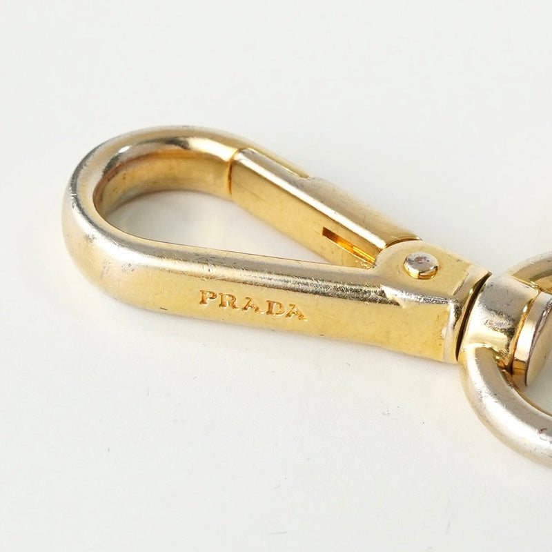 プラダ ハート ロゴ チャーム キーリング GPゴールド / ブラック 箱付き - NEWSED