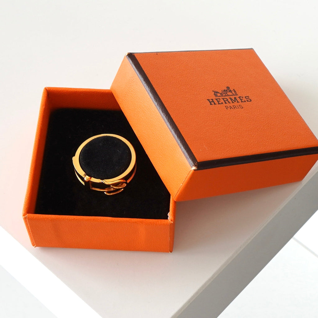 HERMES エルメス スカーフリング サンチュール 箱つき ❤活躍アイテムプレゼント❤スカーフリング サンチュール G金具