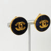 Chanel Coco Mark 圆形耳环 GP 海军蓝