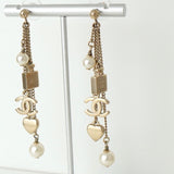 シャネル ココマーク 香水 ハート パール スイングチェーン ピアス GP ゴールド - NEWSED