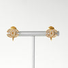 Chanel Coco Mark Rhinestone Earrings in GP Gold