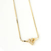 Christian Dior Heart Rhinestone Necklace GP Gold