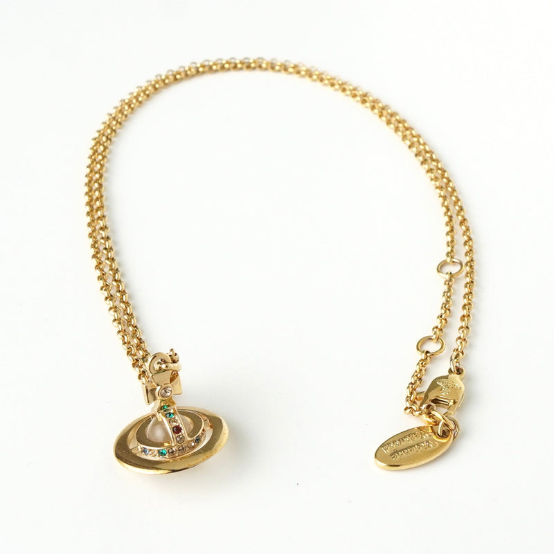 ヴィヴィアン ウエストウッド ミニオーブ ラインストーン GP ゴールド ネックレス 箱付き - NEWSED