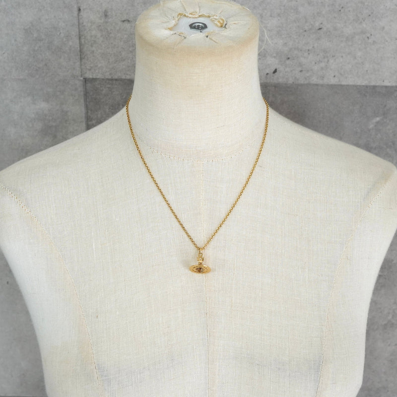 ヴィヴィアン ウエストウッド ミニオーブ ラインストーン GP ゴールド ネックレス 箱付き - NEWSED