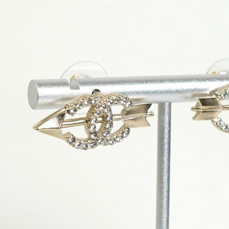 シャネル ココマーク ラインストーン ピアス GP ゴールド - NEWSED