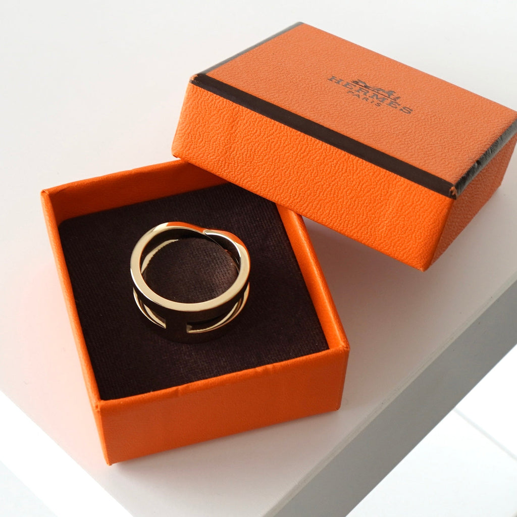 エルメス リュバン スカーフリング スカーフ留め GPゴールド 箱付き