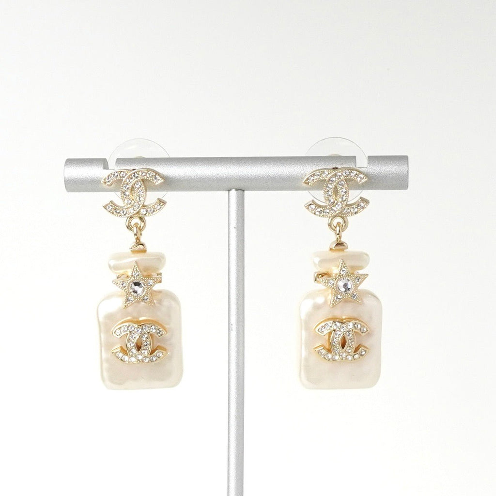 CHANEL / ココマーク ピアス スター パール ラインストーン ゴールド