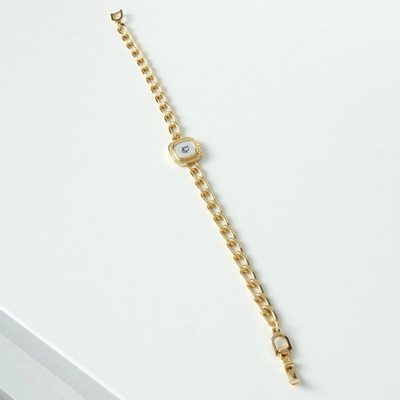 クリスチャン ディオール ヴィンテージ ロゴ スクエア チェーン ブレスレット GP - NEWSED