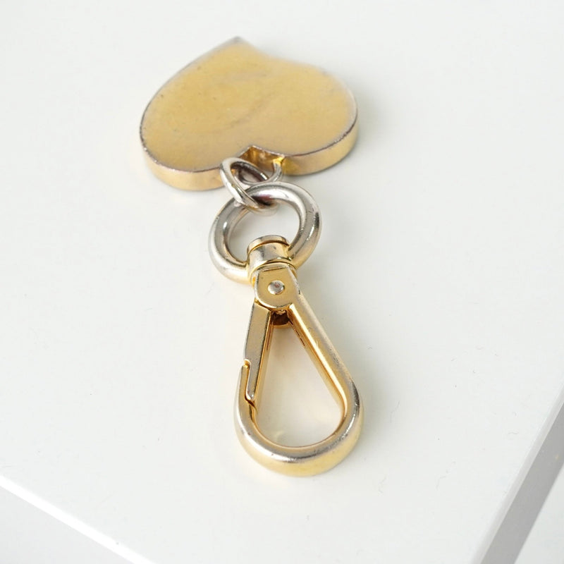 プラダ ハート ロゴ チャーム キーリング GPゴールド / ブラック 箱付き - NEWSED