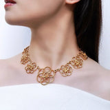 シャネル ココマーク フラワーモチーフ チョーカー ネックレス GP ゴールド - NEWSED