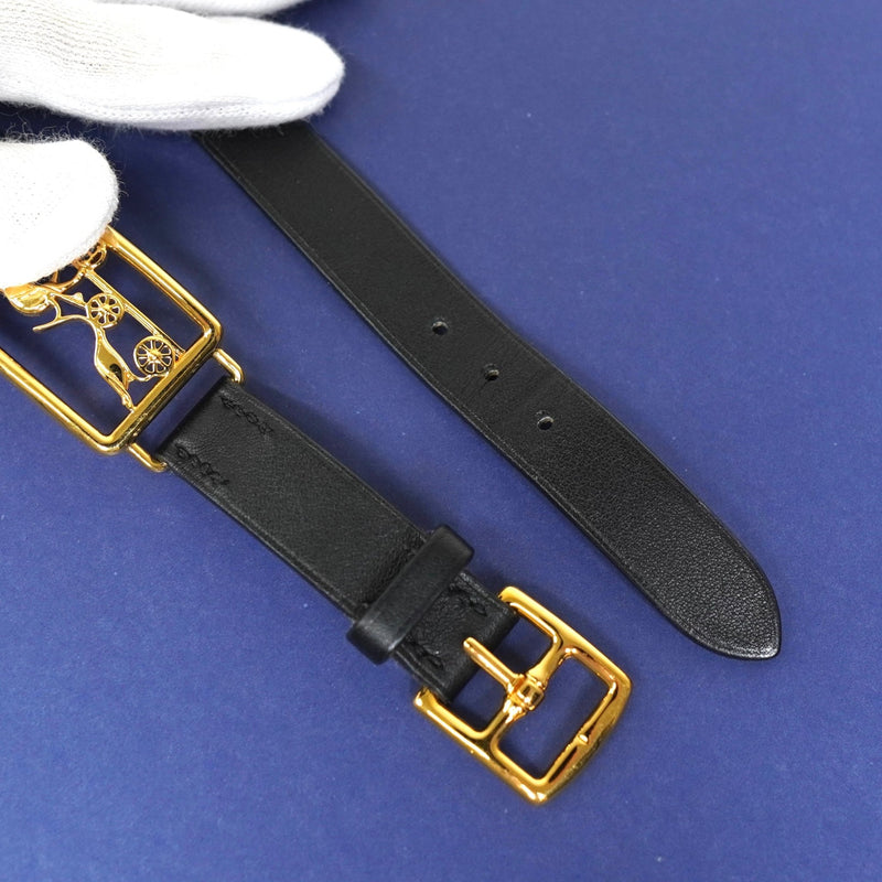 エルメス カレーシュ ドゥブルトゥール ブレスレット GP / ブラック - NEWSED
