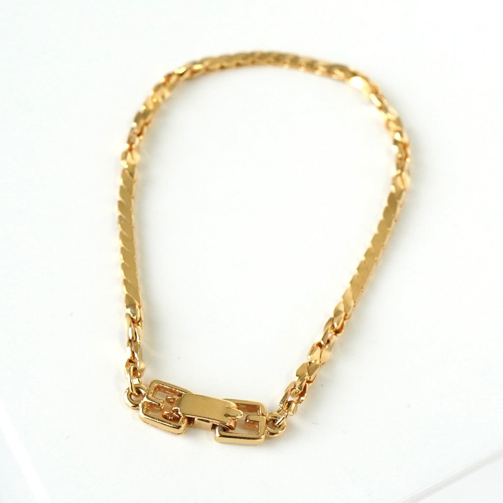 Givenchy Vintage GP Gold Chain Bracelet