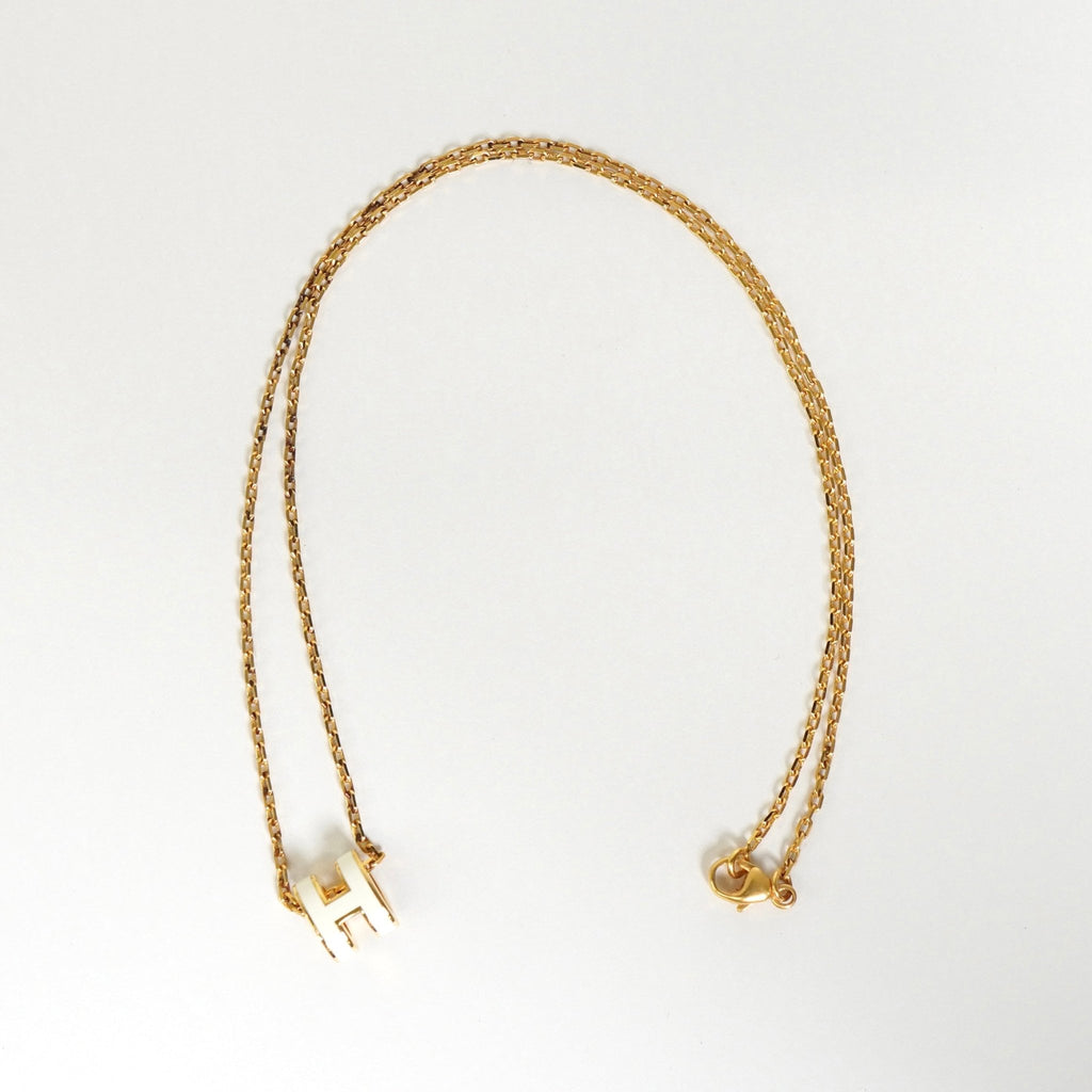 エルメス ポップアッシュ ネックレス GP / ホワイト