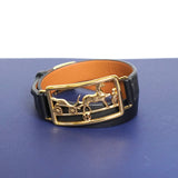 エルメス カレーシュ ドゥブルトゥール ブレスレット GP / ブラック - NEWSED