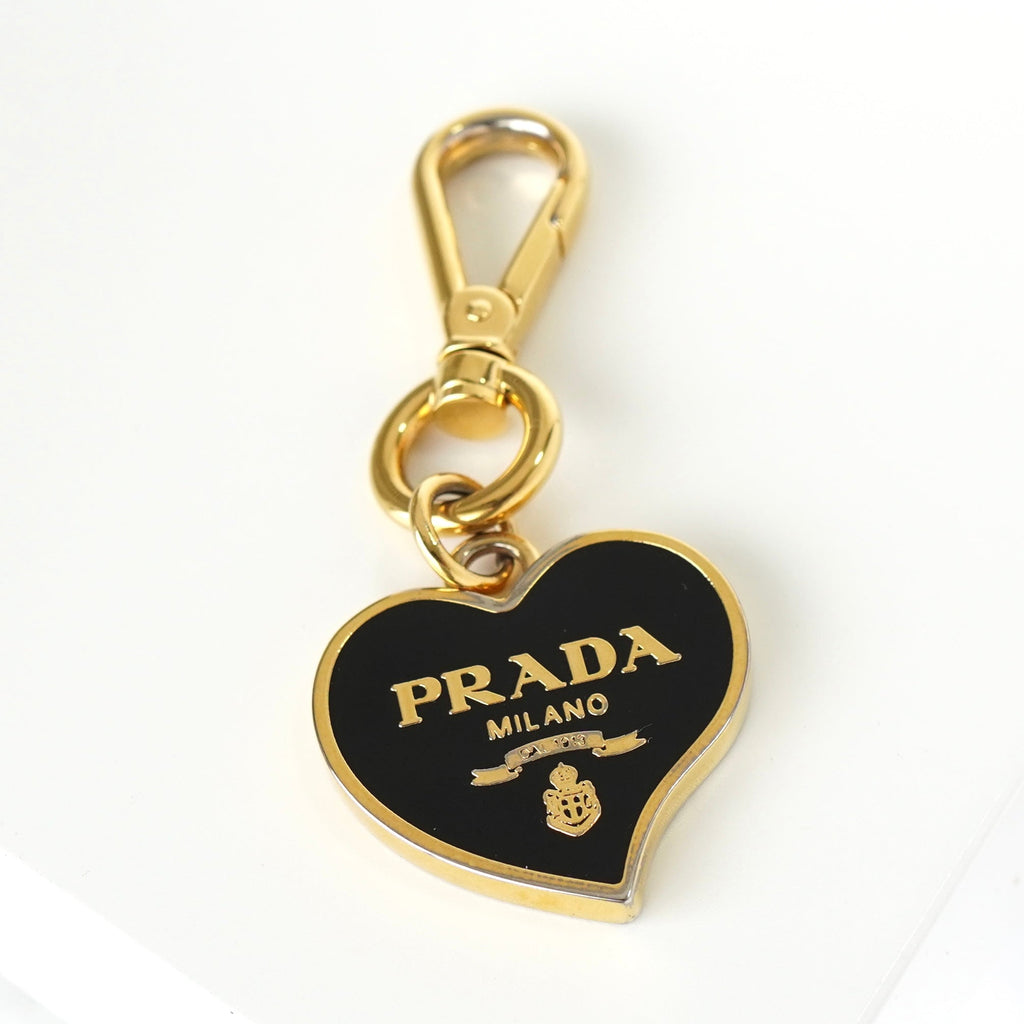 プラダ ハート チャーム キーホルダー GP ゴールド / ブラック