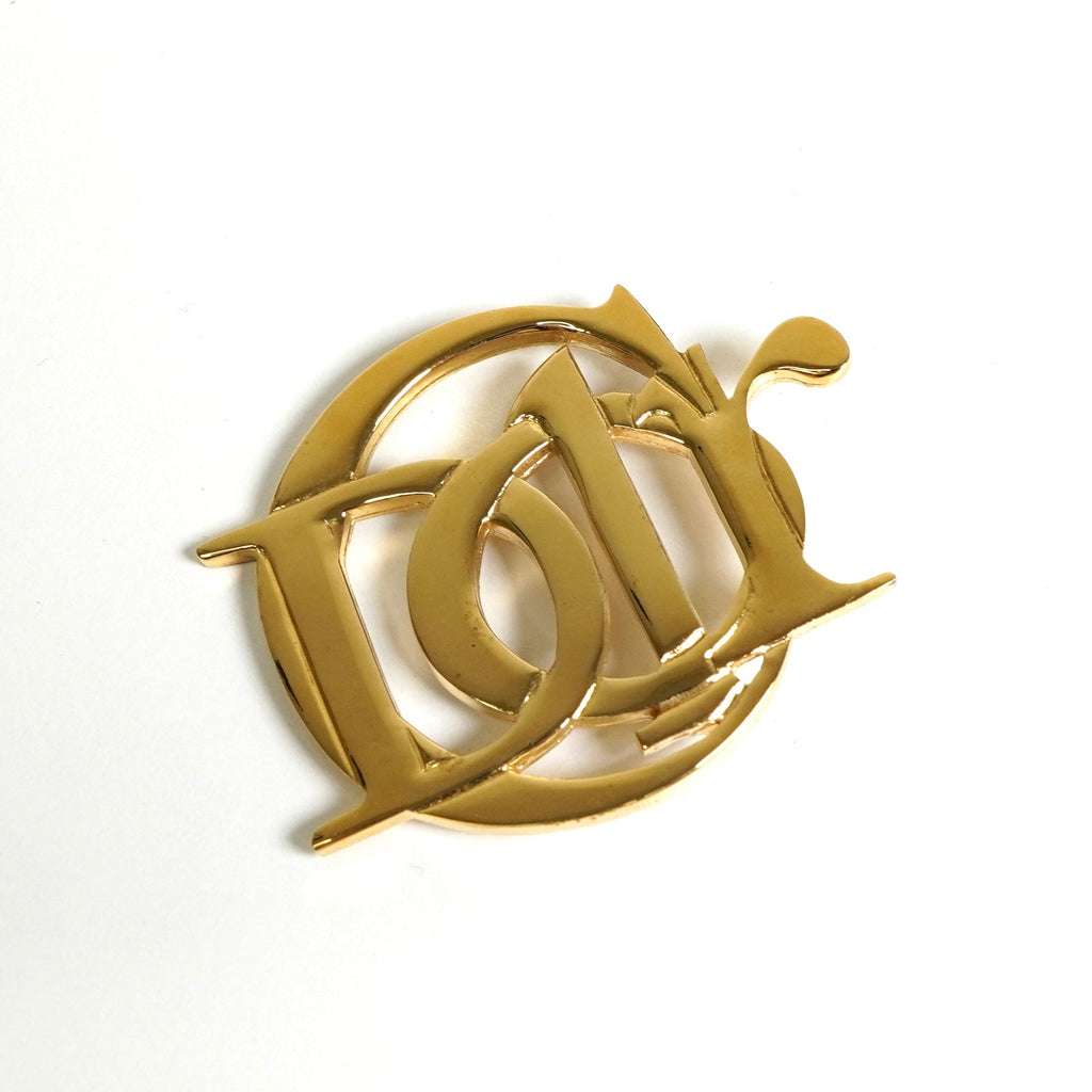 クリスチャン ディオール ロゴ ブローチ GPゴールド