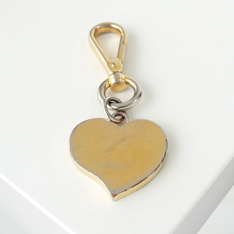 プラダ ハート ロゴ チャーム キーリング GPゴールド / ブラック 箱付き - NEWSED