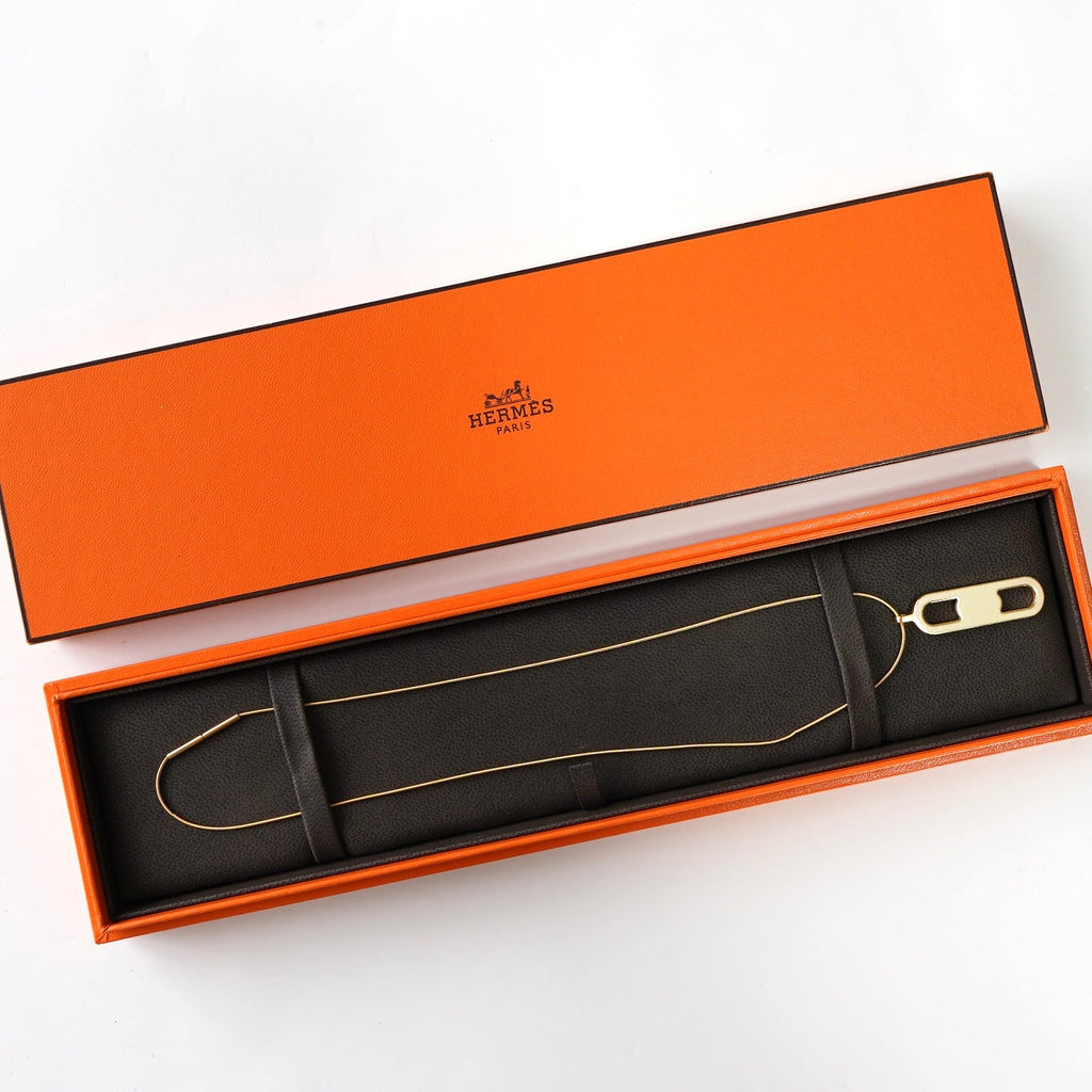 エルメス マイヨン チョーカー ネックレス GPゴールド/アイボリー