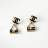 シャネル ココマーク チェーンショルダーバックモチーフ ピアス GP ゴールド/ブラック B12/A - NEWSED