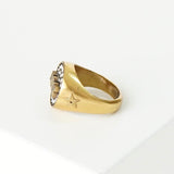 クリスチャン ディオール ロゴ ラインストーン リング GP / ブラック Mサイズ 11.5号 箱付き - NEWSED