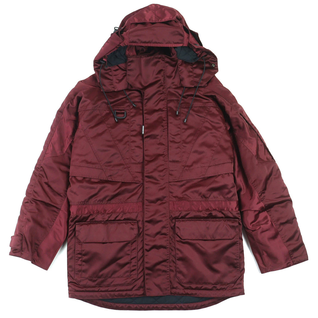 バレンシアガ Grape nylon oversize jacket フード付き 中綿入り コート ボルドー 42 メンズ
