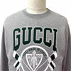 グッチ GUCCI UNIVERSITY オーバーサイズ クルーネック スウェット ライトグレー XS メンズ