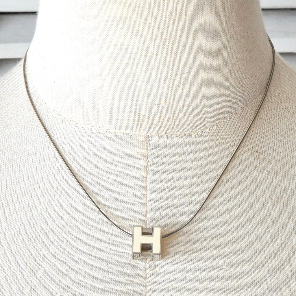 エルメス Hキューブネックレス カージュドアッシュ アイボリー 中古品