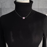 エルメス カージュドアッシュ Hキューブ ネックレス シルバー / ピンク - NEWSED