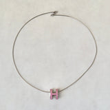 エルメス ポップアッシュ H ネックレス シルバー / ピンク - NEWSED
