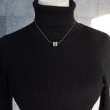 エルメス カージュドアッシュ Hキューブ ネックレス シルバー - NEWSED