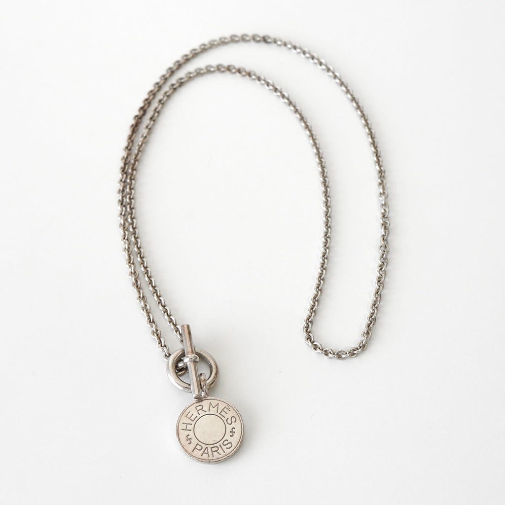 Hermes Amulet H Exlibris Silver 925 Necklace Pendant
