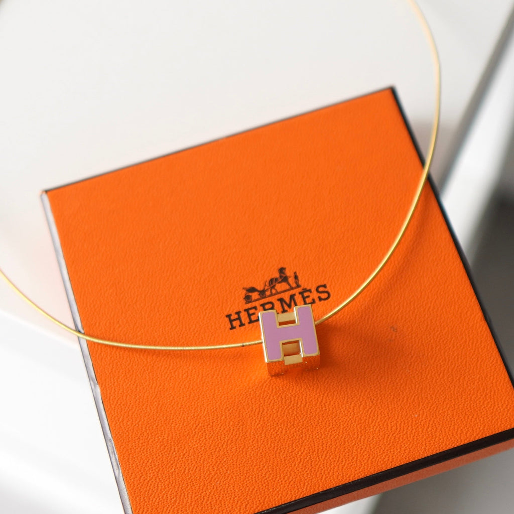 H Cube Pink × Gold Necklace