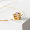 H Cube Pink × Gold Necklace