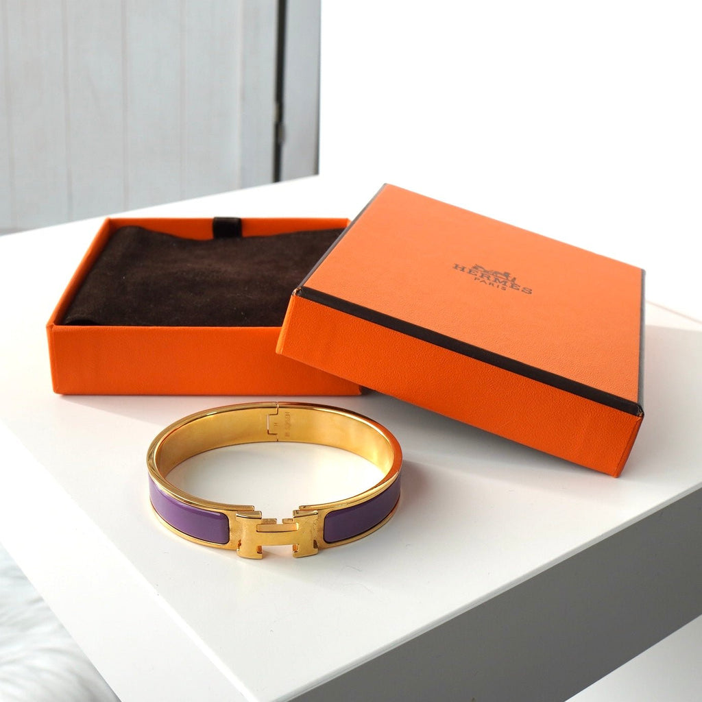 エルメス クリックH GM バングル ゴールド/パープル