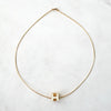 Hermes Cage d'Ache H Cube Necklace GP Gold/Ivory with Box
