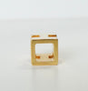 Hermes Cage d'Ache H Cube Necklace GP Gold/Ivory with Box
