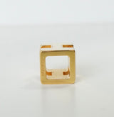 エルメス カージュドアッシュ Hキューブ ネックレス GP ゴールド / アイボリー 箱付き - NEWSED